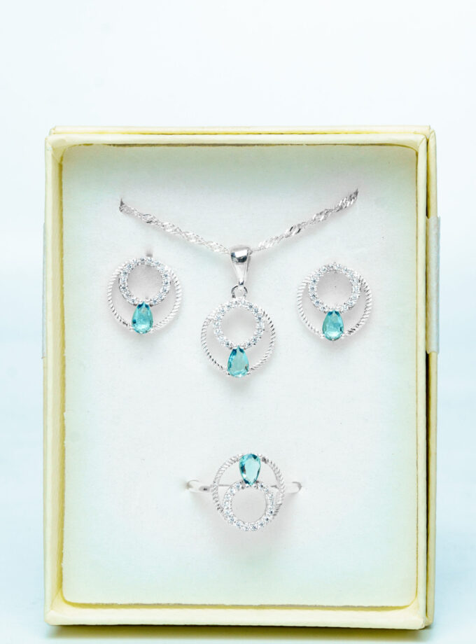 Bijoux argente légère pierre turquoise