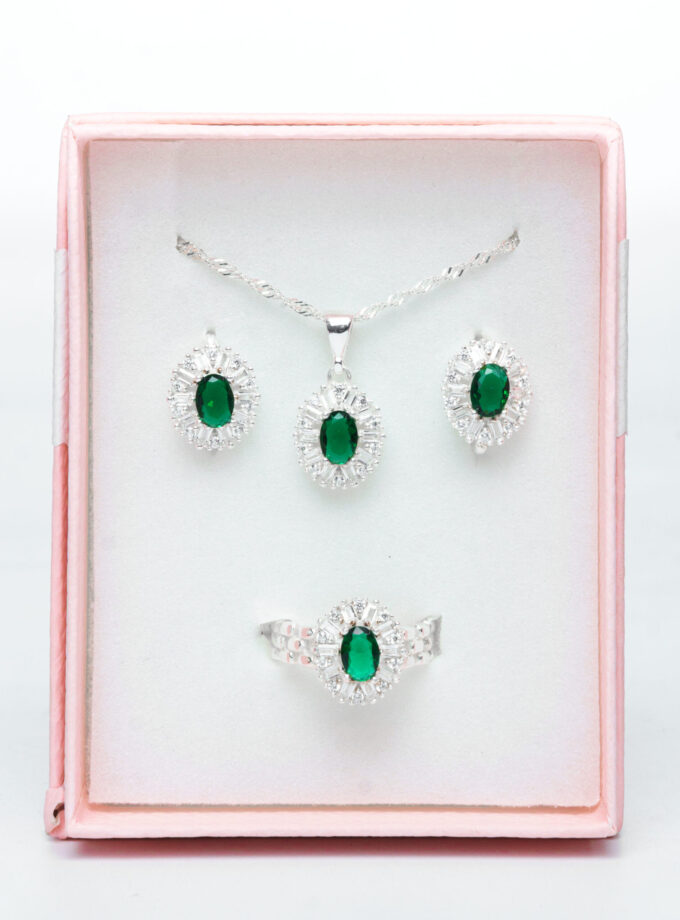 Bijoux argenté pierre Jade