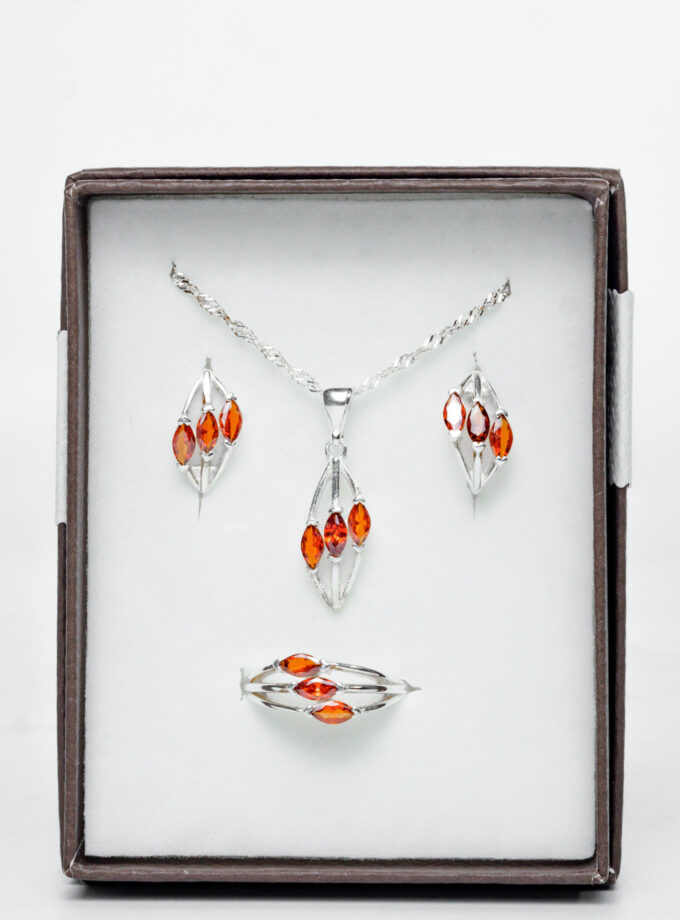 Bijoux argente pierre cornaline rouge
