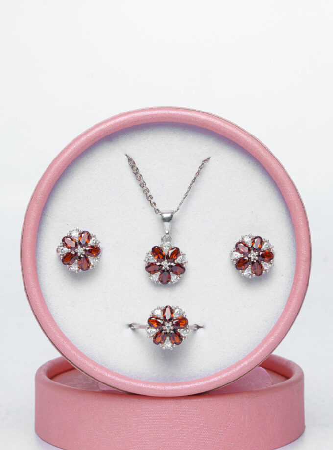 Bijoux pierre cornaline argente