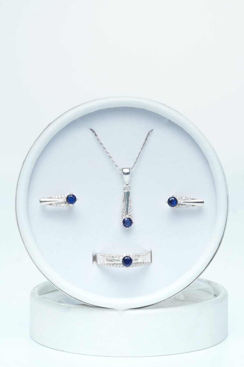 Bijoux argente pierre bleu