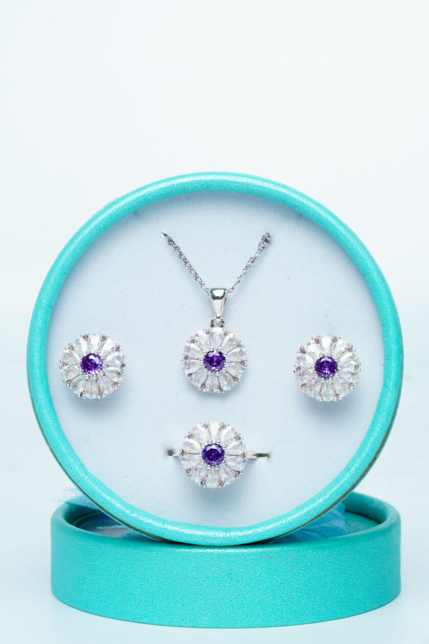 Bijoux argente pierre amethyste